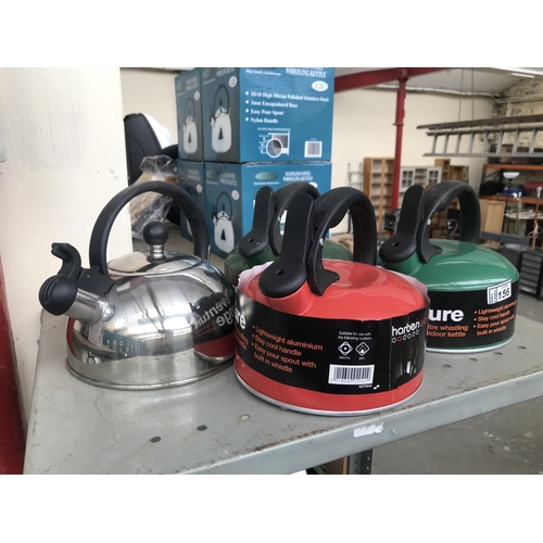 156 - 4 New camping kettles