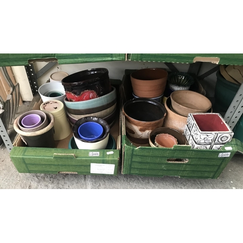 205 - 2 Boxes containing a quantity of plant pot holders