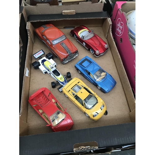 74 - Box containing models cars including tin plate