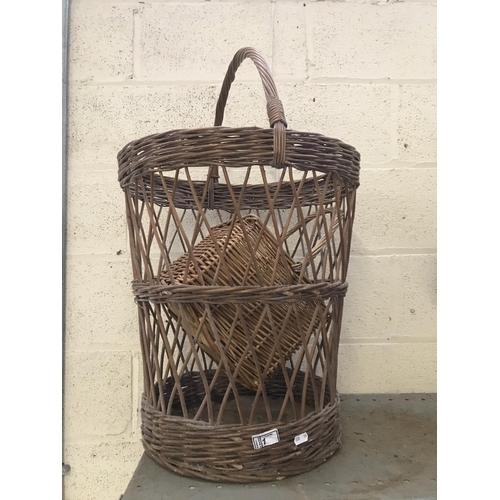 1 - Wicker basket plus one other