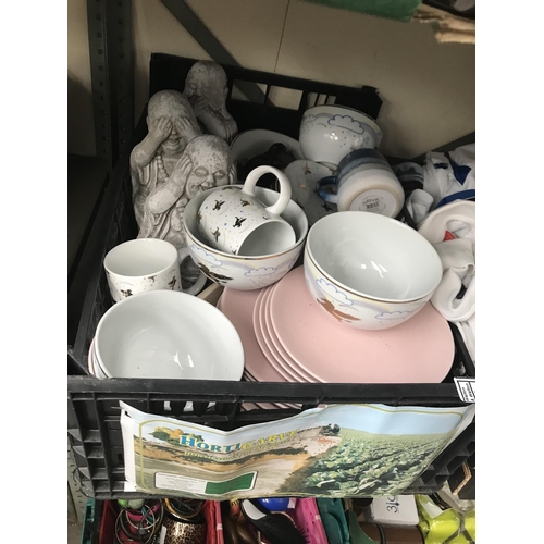 172 - Box containing crockery etc