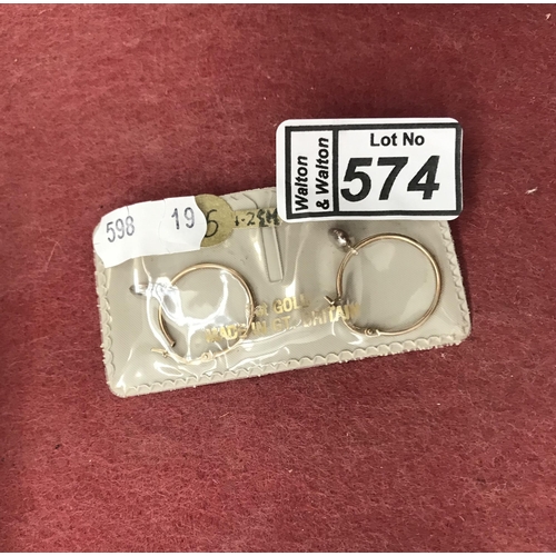 574 - 9ct Gold sleepers