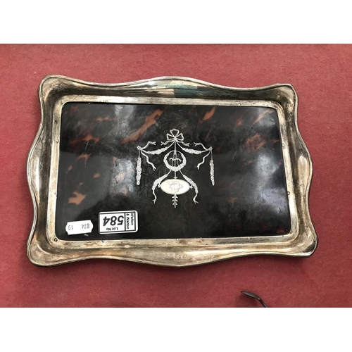 584 - Silver framed tray