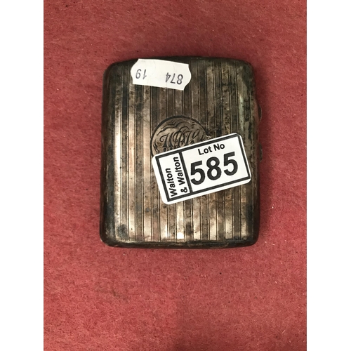 585 - Silver cigarette case (84g)