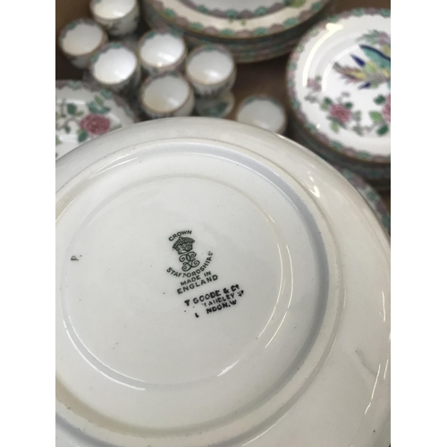 79 - 3 Boxes containing Crown Staffordshire 'rock bird' China