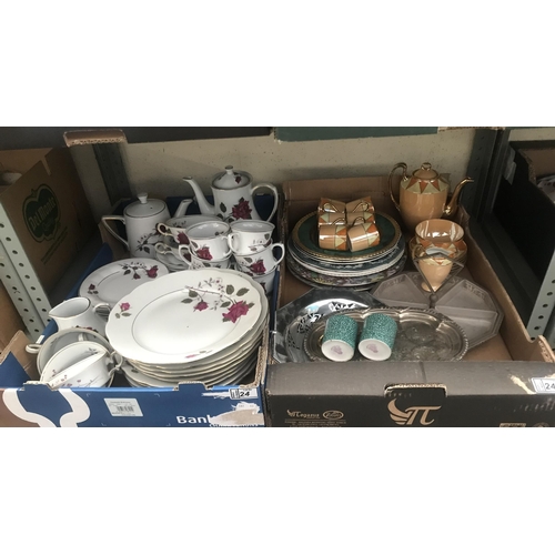 24 - 2 Boxes containing floral China etc