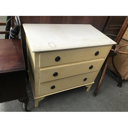 295 - 3 Drawer painted chest