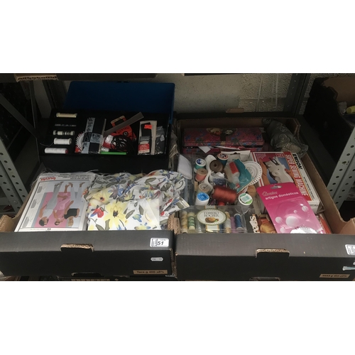 51 - 2 Boxes containing cotton thread and vintage patterns