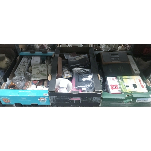 87 - 3 Boxes containing electronics and cut glass bowl etc