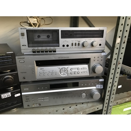 130 - Sony stereo receiver, sound processor and cassette deck