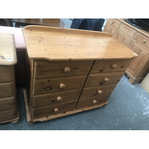 340 - Pine 8 drawer chest