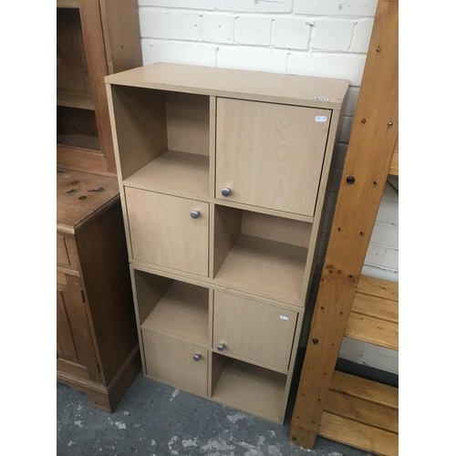 341 - 2 Wood effect storage units