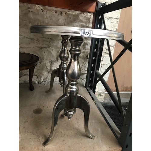 425 - 2 Chrome tripod tables