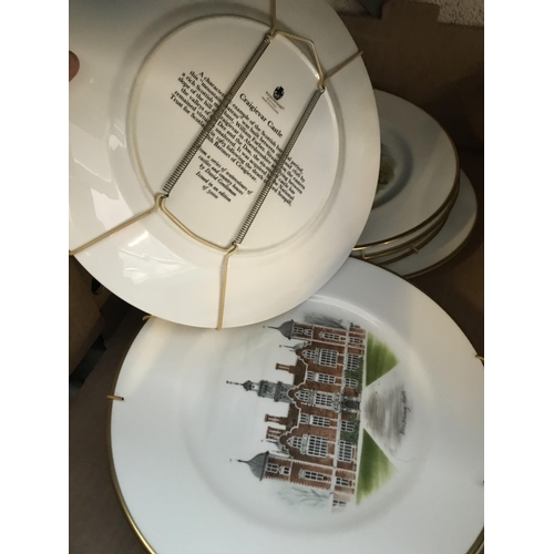 11 - 2 Boxes containing Wedgwood collector's plates with original boxes