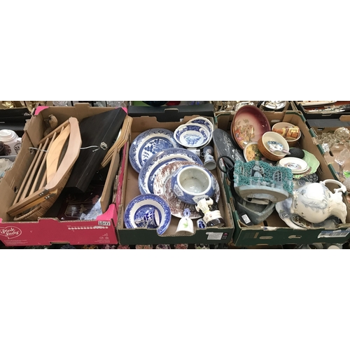 111 - 3 Boxes containing blue and white China