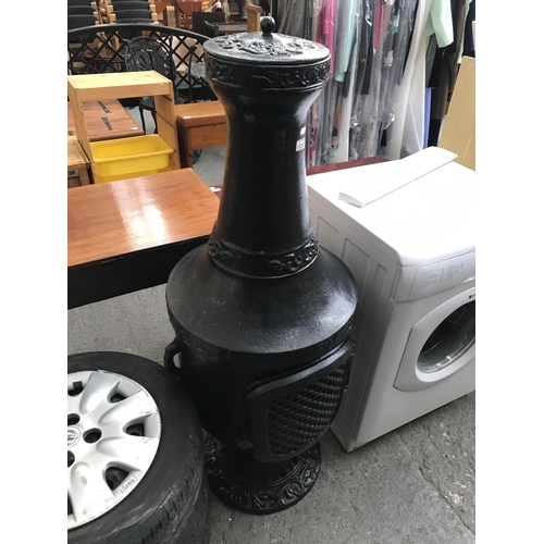 267 - Large heavy cast iron chimenea