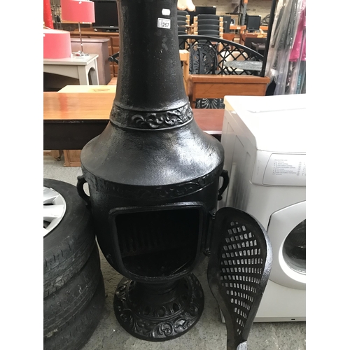 267 - Large heavy cast iron chimenea