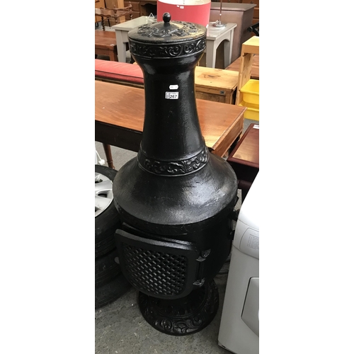 267 - Large heavy cast iron chimenea