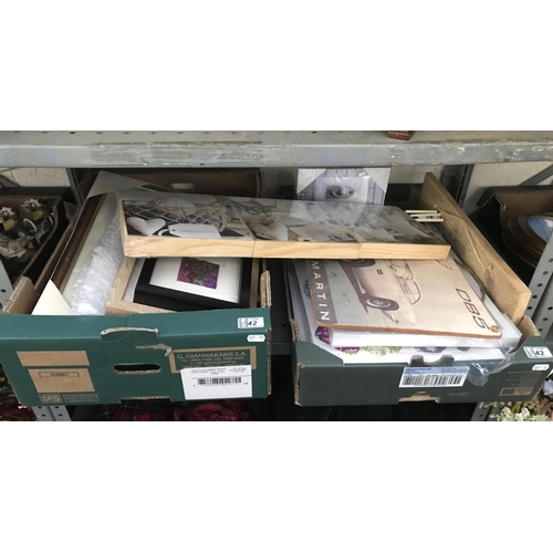 42 - 2 Boxes containing new box prints and wall signs etc