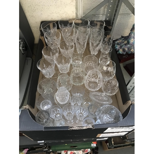 47 - Box containing cut glass drinking glasses