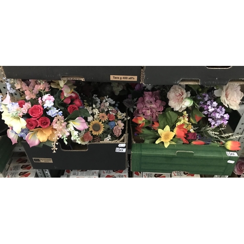 49 - 2 Boxes containing artificial flower arrangements