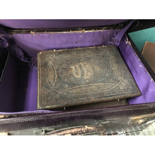 521 - Case containing family Bible etc