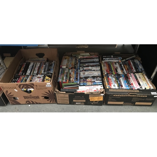 105 - 3 Boxes containing DVDs