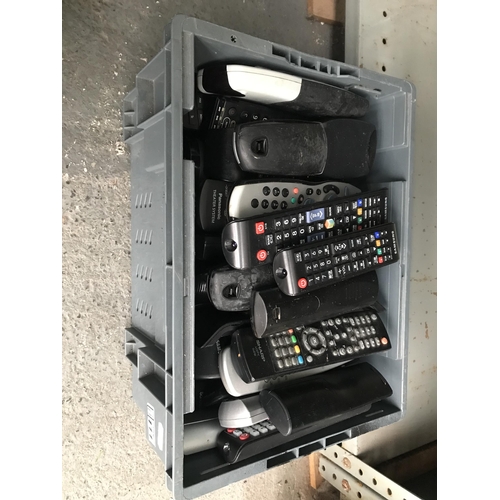 111 - Box containing remote controls