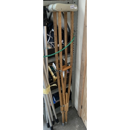 168 - Pair of vintage crutches