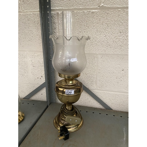 30 - Converted brass lamp