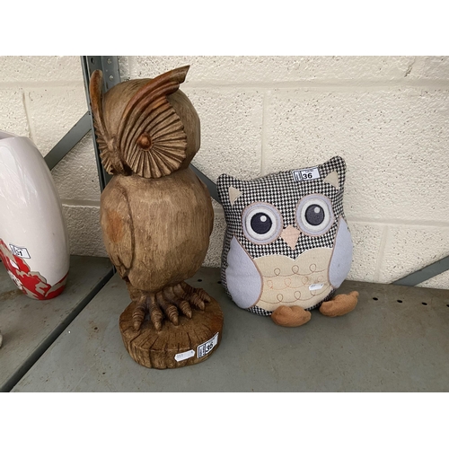 36 - Owl carving and doorstop