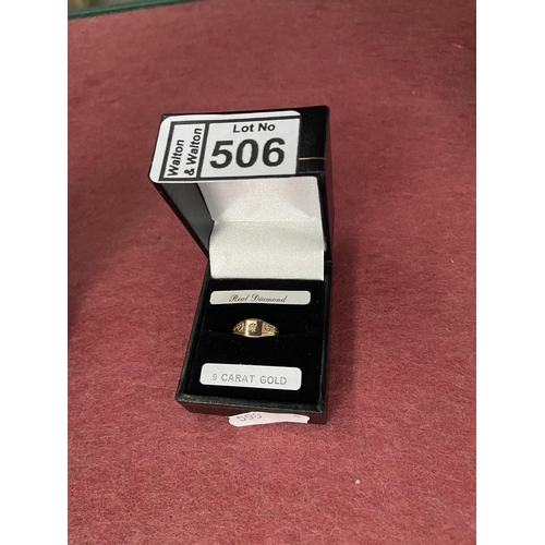 506 - 9ct Gold and diamond ring