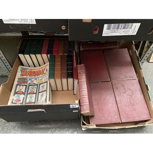 67 - 2 Boxes containing Dandy comics and children's encyclopaedia