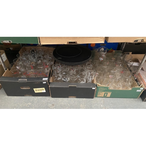 107 - 3 Boxes containing pub glasses