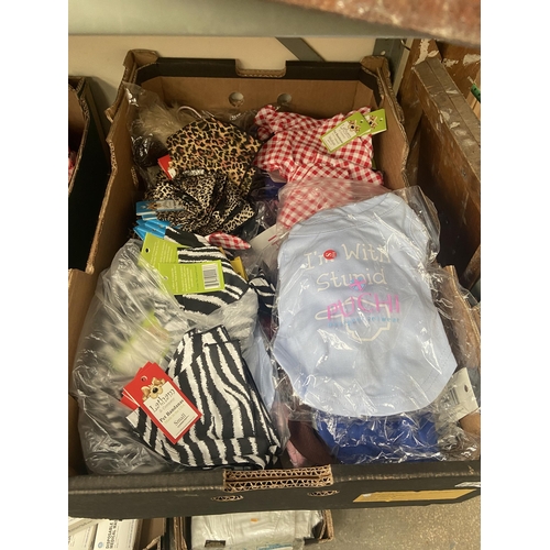 169 - Box containing new pet clothing