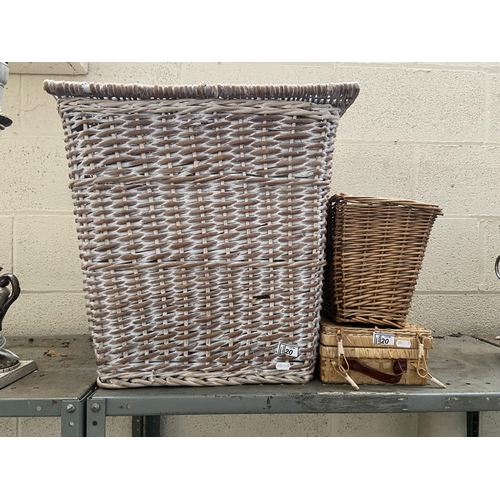 20 - Large wicker basket etc