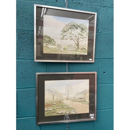 497 - 2 Framed and glazed vintage watercolours