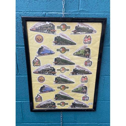 497A - Framed and glaze train collage