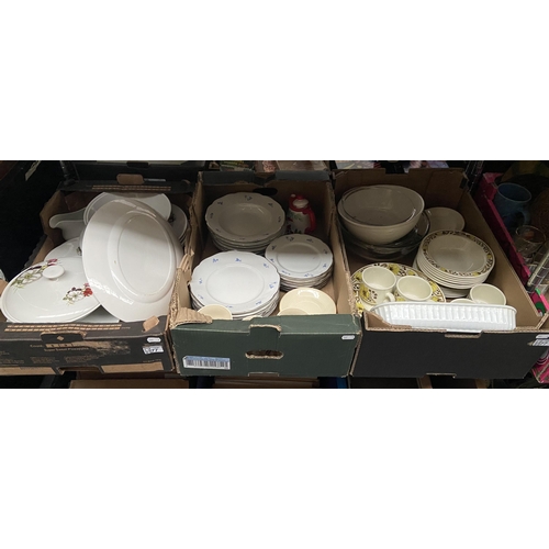 77 - 3 Boxes containing assorted dinner ware