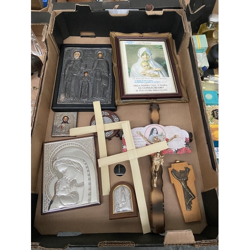 89 - Box containing Religious artefacts including silver