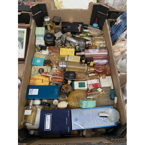 90 - Box containing vintage perfume including Versace