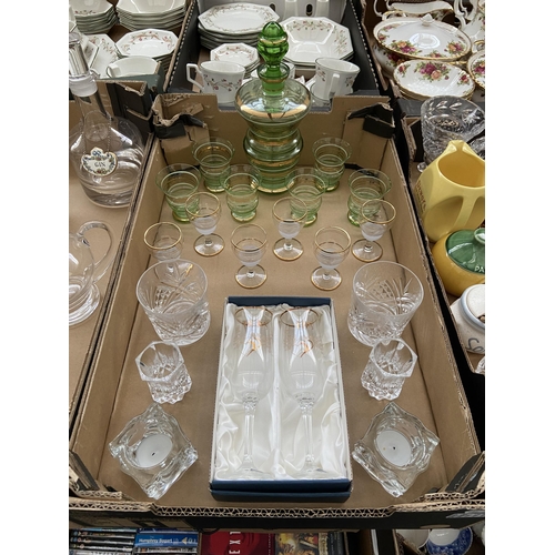 111 - Box containing ornate glassware