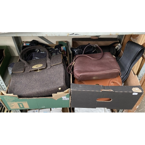 176 - 2 Boxes containing handbags