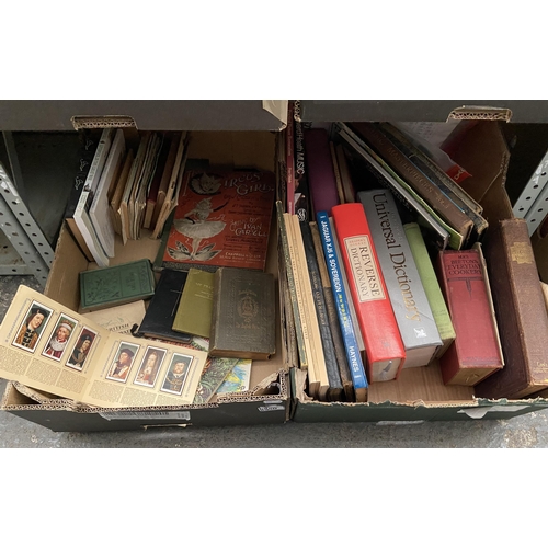 50 - 2 Boxes containing cigarette cards and books etc