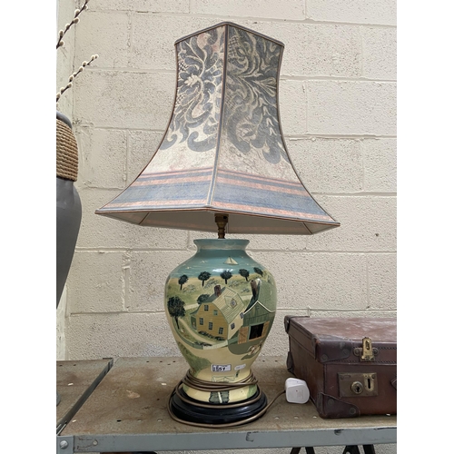 51 - Decorated 'farm yard' lamp