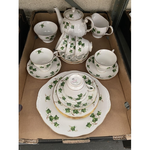 6 - Box containing Colclough 'Ivy Leaf, 8143' tea service