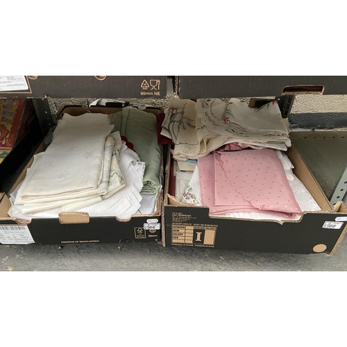 66 - 2 Boxes containing vintage linen