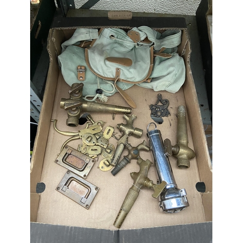 71 - Box containing brass barrel taps etc