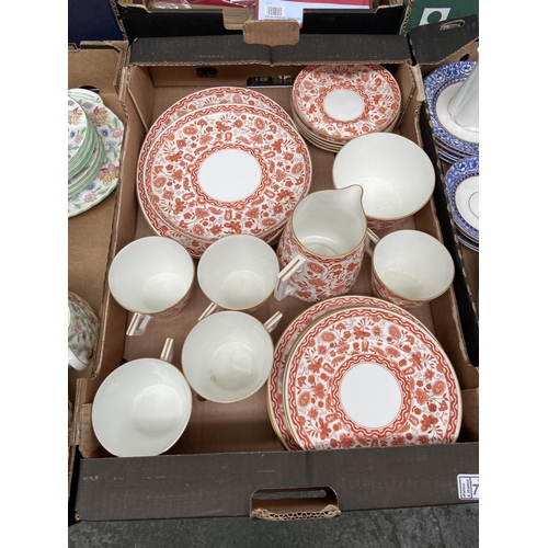 75 - Box containing Royal Crown Derby red and white 'Wilmot' China