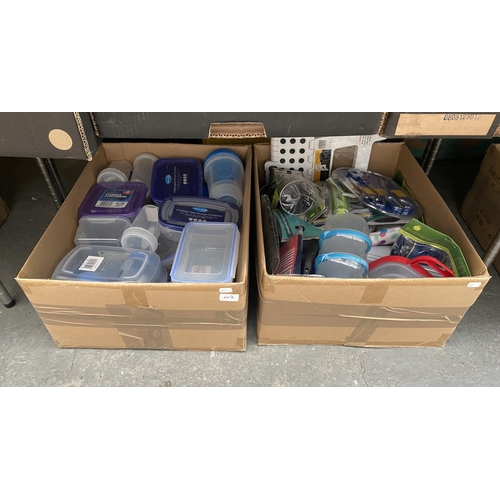102 - 2 Boxes containing new storage containers etc